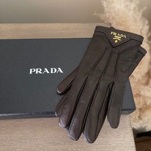 — HOLD — Prada Cashmere Leather Gloves (6.5)